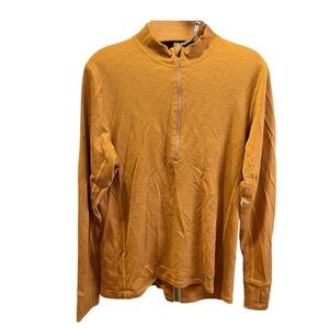 Backcountry Men's 1/2 Zip-Up Merino Wool Base LayerSweater in Mustard XL